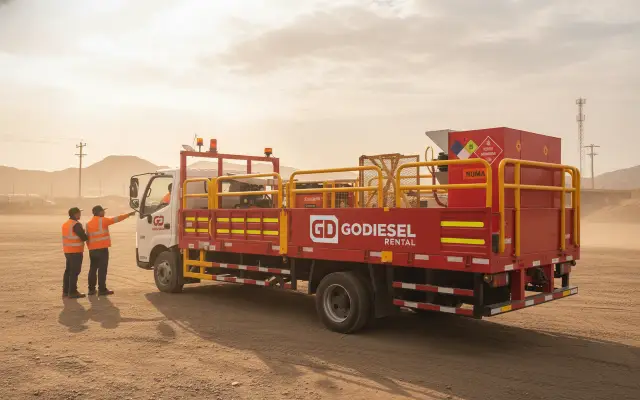 Camión lubricador en faena