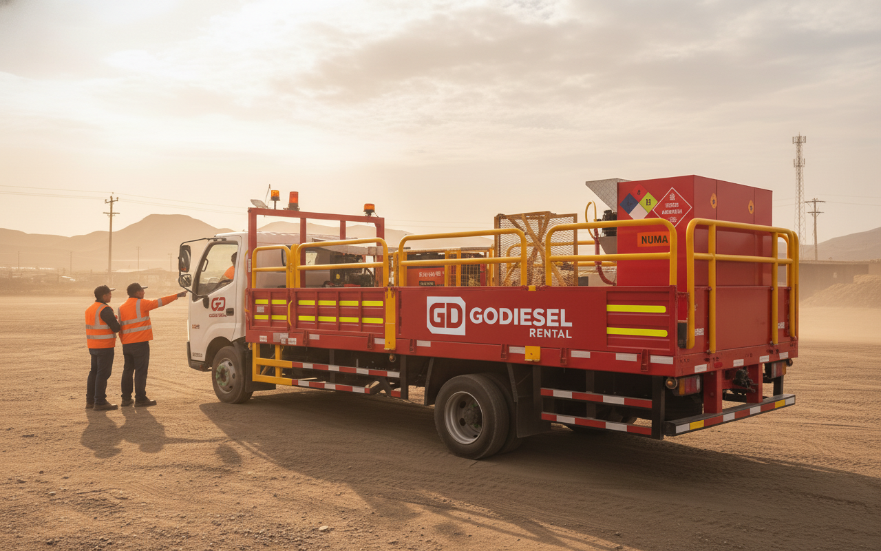 Camión lubricador en faena